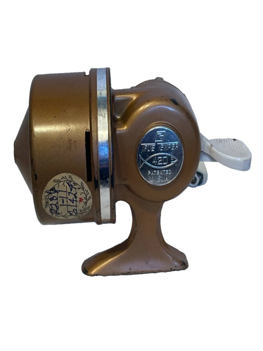 True Temper 420 Spincast Fishing Reel Vintage USA Push Button Freshwater Cast